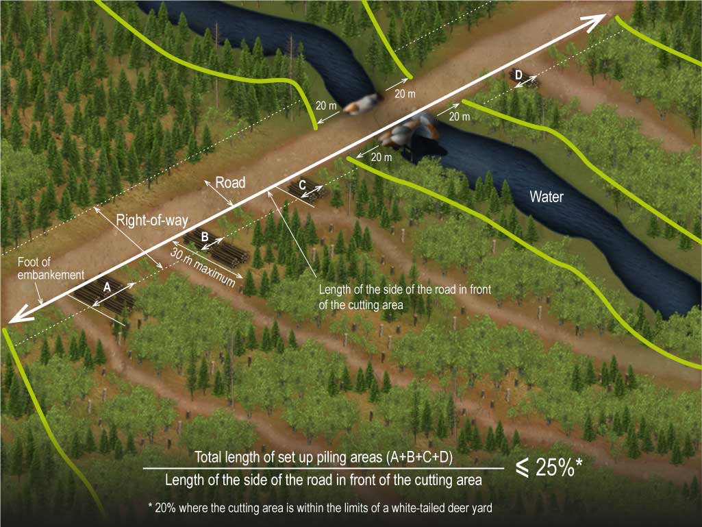 Limit on the size of piling areas along roads Limit on the size of piling areas along roads
