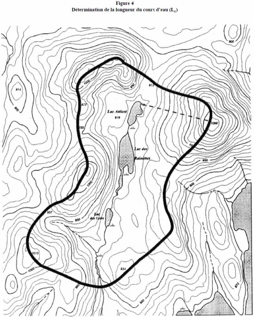 Figure 4 annexe 6 Détermination de la longueur du cours d’eau Figure 4 annexe 6 Détermination de la longueur du cours d’eau
